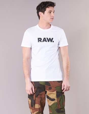 Oblečenie Muž Tričká s krátkym rukávom G-Star Raw HOLORN R T S/S Biela